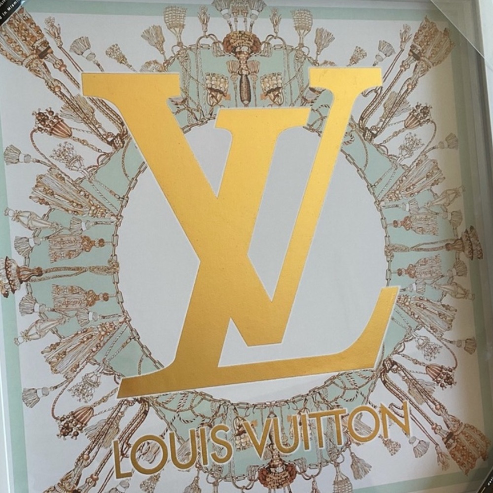 ♥️ LOUIS VUITTON Oliver Gal Canvas Print Framed NEW 16 X16 GOLD FOIL EMBELLISHED - Picture 4 of 7